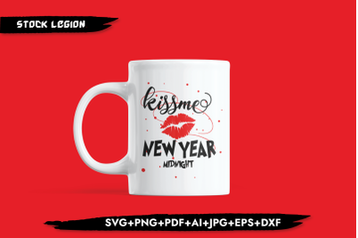 Kiss Me New Year Midnight SVG