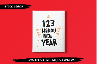 123 Happy New Year SVG