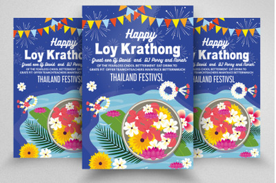 Loy Krathong Thailand Festival  Flyer