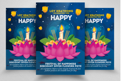 Loy Krathong Thai Festival Poster