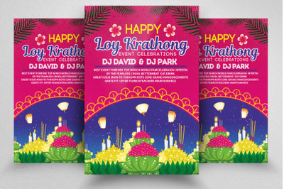 Happy Loy Krathong Thailand Festival  Flyer