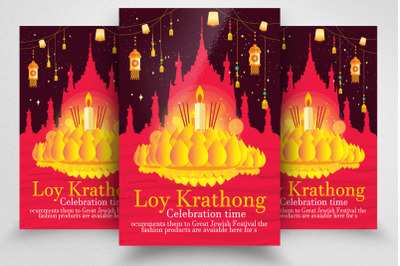 Loy Krathong Thai Festival Celebration Poster