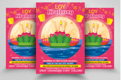 Loy Krathong Thailand Festival  Flyer