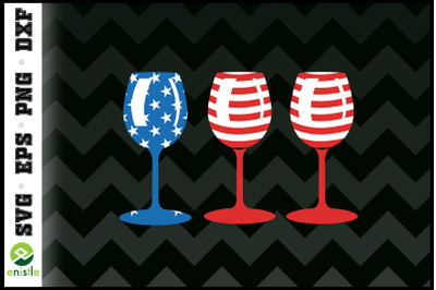 Patriotic Wine Glass Funny 4th of July