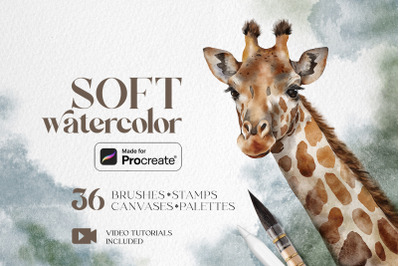 SOFT WATERCOLOR Procreate brushes collection