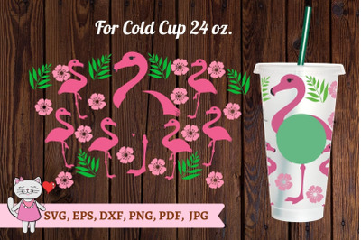 Flamingo Tumbler svg, hibiscus, Starbucks Cold Cup 24 svg