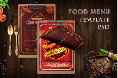 Food Menu Two Sided Template