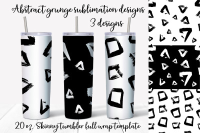 Abstract grunge  sublimation design. Skinny tumbler wrap design.