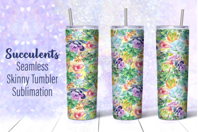 Succulent Tumbler Sublimation, 20oz Tumbler Design PNG