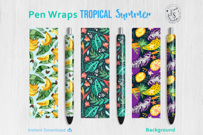 Tropical Forest Pen Wraps PNG File Set