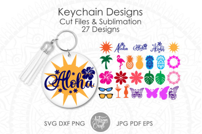 Keychain SVG bundle, Aloha, Hawaiian clipart