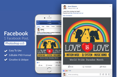 LGBT Pride Day Facebook Post Banner