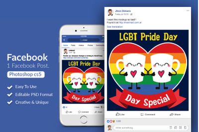 LGBT Pride Day Facebook Post Banner