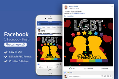 LGBT Pride Day Facebook Post Banner