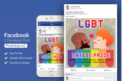 LGBT Pride Month Facebook Post Banner