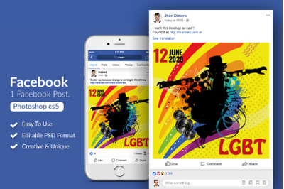 LGBT Pride Party Facebook Post Banner