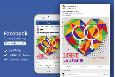 LGBT Pride Day Facebook Post Banner