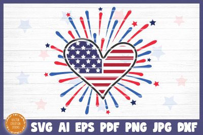 Love America Flag 4th Of July Independence Day SVG