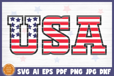 USA Stars And Stripes Word 4th Of July Independence Day SVG