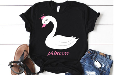 Swan svg, princess swan svg, cute swan svg, animal svg, Digital cut fi