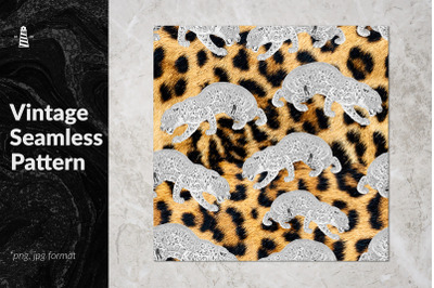 Vintage leopards seamless pattern