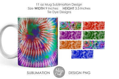 Tie dye mug sublimation designs, 11 oz Mug template