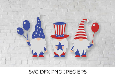 American patriotic gnomes. USA Independence day.