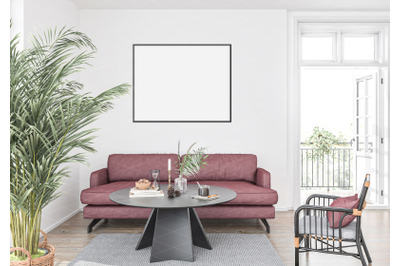 Interior scene artwork background frame mockup