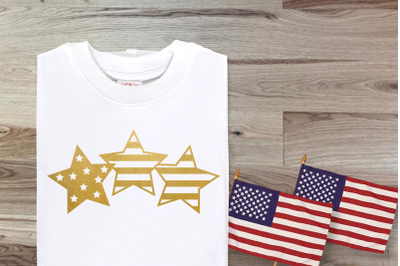 Patriotic Triple Stars | SVG | PNG | DXF | EPS