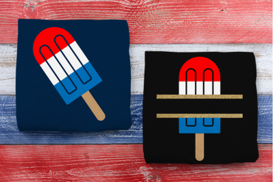 Patriotic Popsicle and Split | SVG | PNG | DXF | EPS