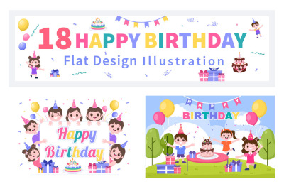 18 Happy Birthday Party Illustration