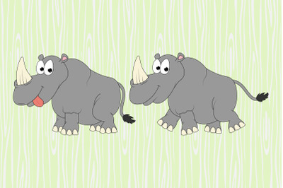 cute rhino animal cartoon simple vector illustration