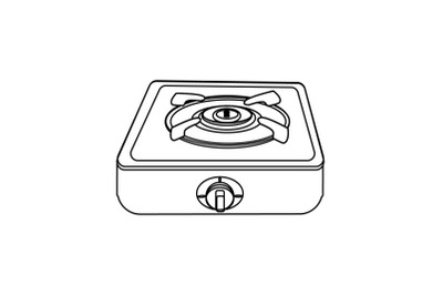 Kitchen Stove Outline Flat Icon