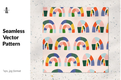 Abstract rainbows seamless pattern