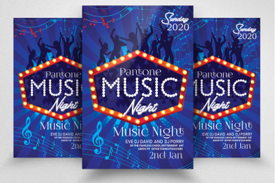 Pantone Music Night Flyer Template