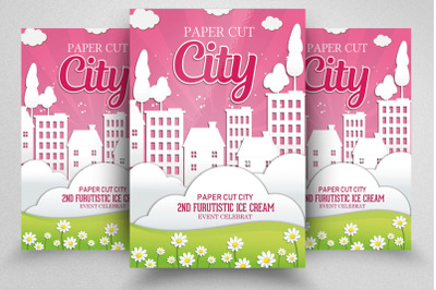 City Paper Cut Style Flyer/Poster