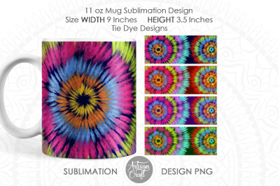 Tie dye mug, sublimation designs, 11 oz mug