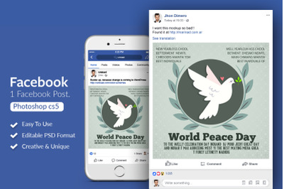 World Peace Day Facebook Post Banner