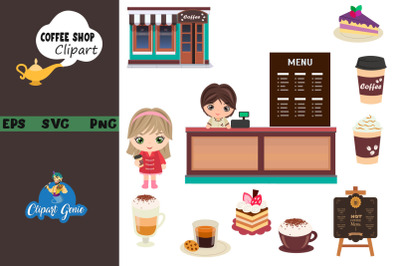 Coffee shop clipart &amp; SVG