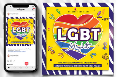 LGBT Party Night Square Poster