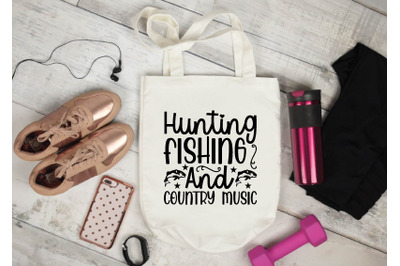 hunting fishing and country music svg design