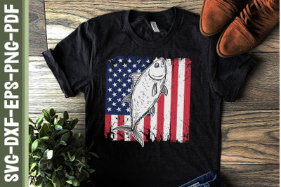 Fishing Dad US Flag Father&amp;&23;039;s Day Gift