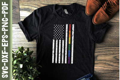 US Flag LGBTQ Proud LGBTQ Rights