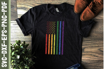 USA Flag LGBTQ Proud LGBTQ Rights