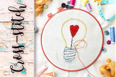 Cross stitch. Scheme light bulb