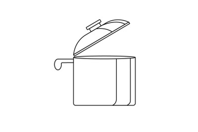 Kitchen Pan Outline Flat Icon