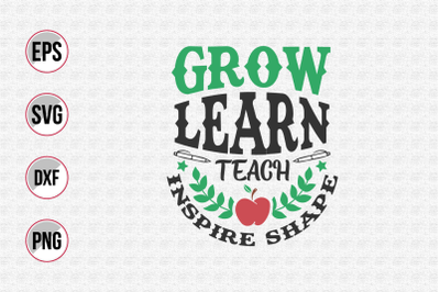 Grow learn teach inspire shape svg.