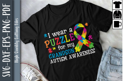 I Wear A Puzzle For My Grandson Autism