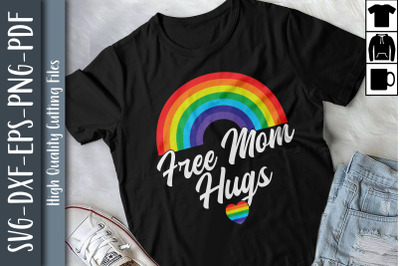 Free Mom Hugs LGBTQ Rainbow Heart