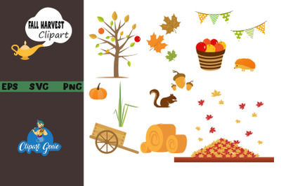 Fall harvest clipart, Fall clipart, clip art&amp; SVG Cutting Files